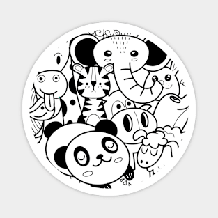 cute cartoon sketch animals Magnet